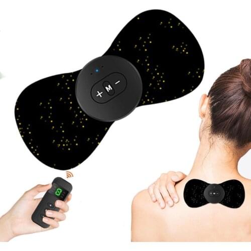 EMS Back Neck Massager Remote Control Rechargeable Therapy Electric Muscle Stimulator Portable Cervical Massager Reduce Pains