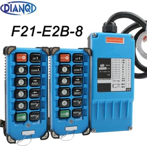 F21-E2B-8 industrial remote controller switches 8 Channels keys Direction button Hoist Crane 220V 380V 110V 12V 24V Two speed