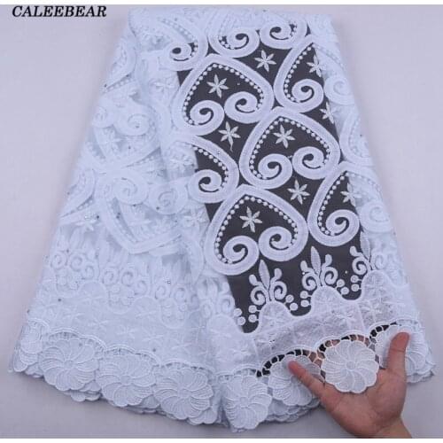 Latest White French Guipure Tulle Lace Nigerian French Lace Fabric 2021 High Quality Wedding Lace Sew African Lace Fabric S2175