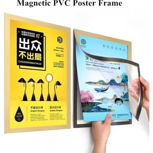 A6 Durable PVC Magnetic Document Sign Holder Frame Self Adhesive Backing Magnetic Picture Poster Display Frames