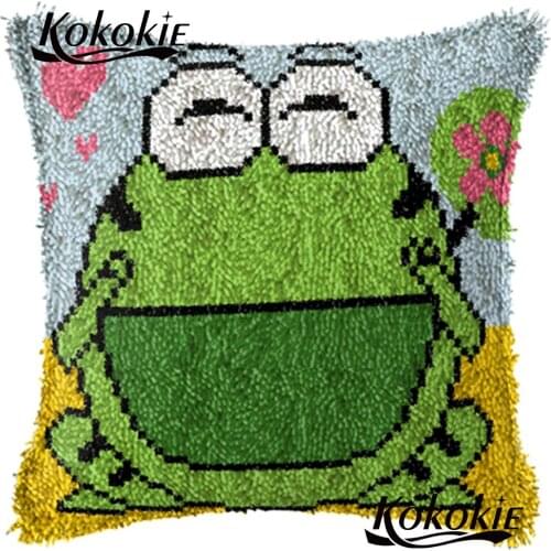 Latch hook rug kits counted cross stitch kits for embroidery 3d carpet frog cushion printed Patchwork Pillowcase diy needlework