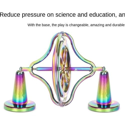 Desktop Stress Relief Gyroscop Aluminum Alloy Decompression Hypnosis Rotary Gyro Adult Fingertip Toy Kinetic Round Metal Spinner