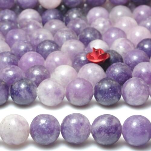 Natural Purple Lepidolite Smooth Round Loose Beads Loose Gemstones Wholesale Jewelry Making Stuff Semi Precious Stone