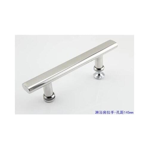 Flat tube shower handle bathroom small glass handle stainless steel handle 145mm