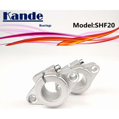 Kande Bearings 2pcs SHF20 20mm bearing shaft support rod round shaft support DIY XYZ Table CNC 3D Printers SHF SHF20