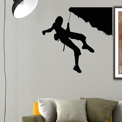 Hiking People Climbing Woman Silhouette Wall Decals Home Rooms Cool Special Decor Vinyl Wall Sticker Art Designed Murals W-495