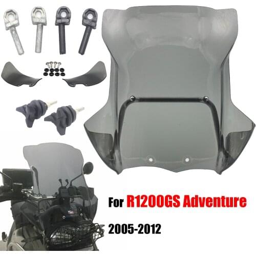 Clear R1200GS ADV Windshield WindScreen w/ Mount Support Bracket+Windshield Side For BMW R 1200 GS Adventure 2005-2012