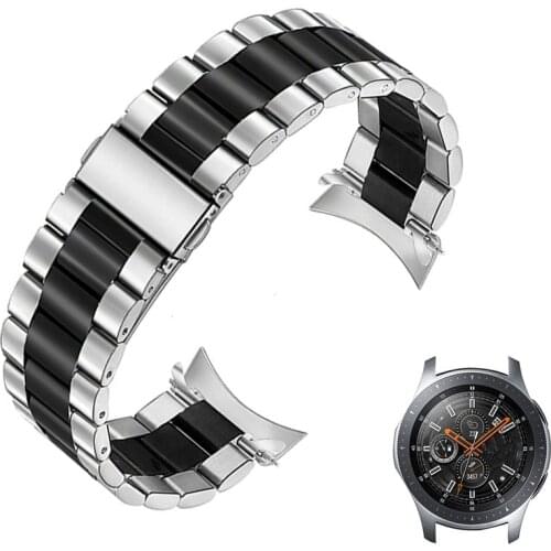 20mm 22mm Stainless Steel Watchband for Samsung Galaxy Watch 42mm 46mm SM-R800 Sports Band Curved End Strap Wrist Bracelet