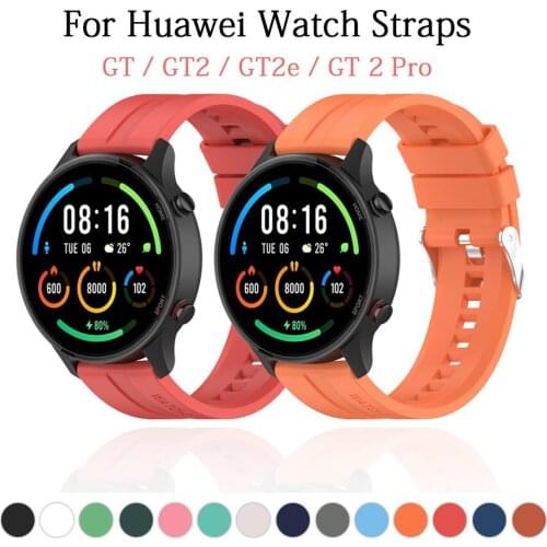 22mm Silicone Band for Huawei Watch GT/GT2 46mm/GT2 pro/Xiaomi color Sports Strap For Samsung Galaxy Watch 3 45mm Bracelet strap