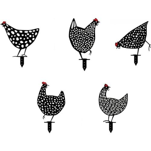 Rooster Animal Silhouette Pile Shadow Decoration Stake Garden Gardening Decoration Chicken Silhouette Country Yard Art