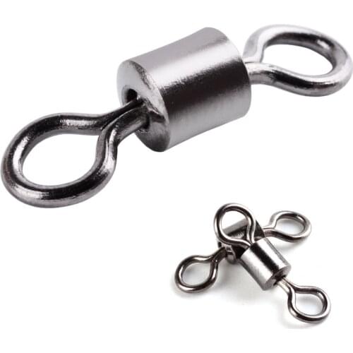 Stainless Steel Fishing Connector 8-word Ring Connector Rolling Swivel Solid Ring 50Pcs/lot Carp Fishing Hook Tools Tackle