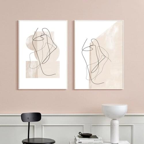 Contemporary Abstract Line Drawing Art Print Modern Wall Art Canvas Painting Nordic Minimalist Style Poster home wall Decoration