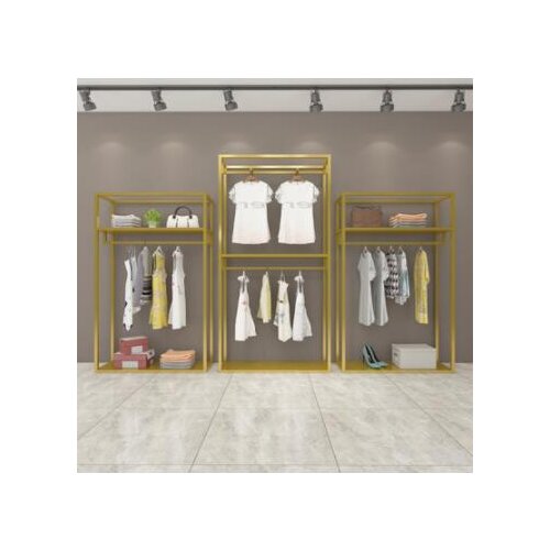 Shop display rack double hanger rack shop store iron display rack Nakajima storage combination rack set