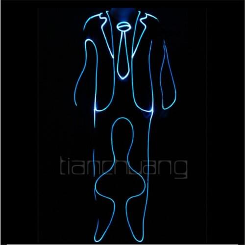 TC-107 Dance Programmable led clothes Full color RGB colorful light robot costumes suit party dj wears ballroom stage show dress