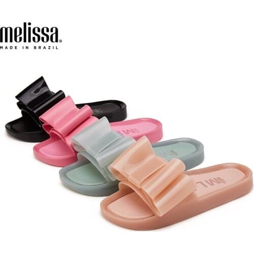 Melissa Original flip flops sandals girls Women Bowtie Summer Sandals Slipper Indoor Outdoor Flip-flops Beach Shoes