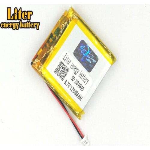 1.0MM 2pin connector 3.7V 504040 1200mah Rechargeable lipo battery solar li ion polymer lithium battery with PCM