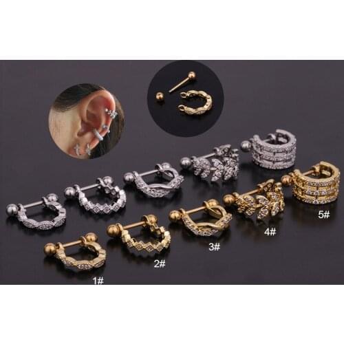 1Pc 20G U-shaped Earrings Ear Stud Cartilage Helix Tragus Piercing Earring