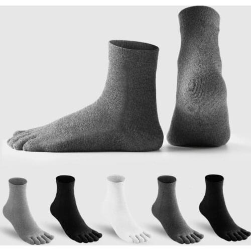 100%Cotton Men Women Five Fingers Toe Socks Breathable Sports Running Black White Gray Blue Color Kimono Flip Flop Tabi Socks
