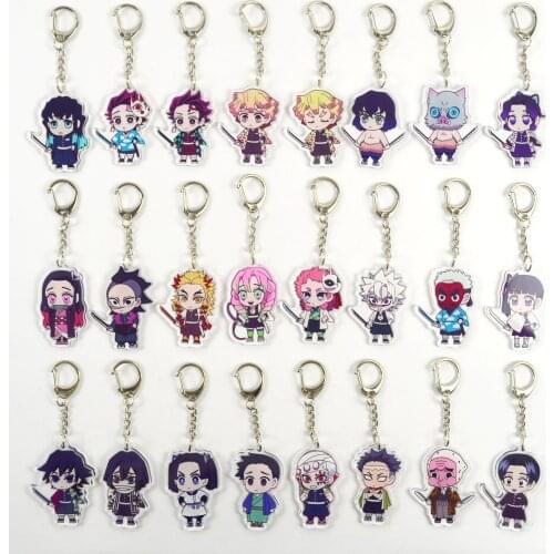 24pcs/lotAnime Demon Slayer: Kimetsu no Yaiba Acrylic key chain pendant toy gift