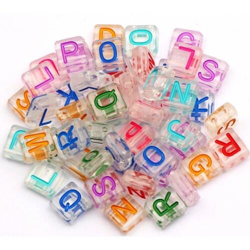 8x9mm Colorful Mixed Letter Acrylic Beads Square Two Hole Loose Spacer Alphabet Beads For Jewelry Making Diy Tila Bracelet