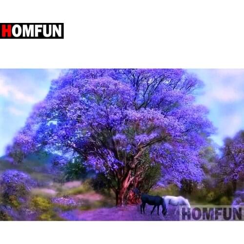 HOMFUN Full Square/Round Drill 5D DIY Diamond Painting "Flower horse" Embroidery Cross Stitch 5D Home Decor Gift A16452