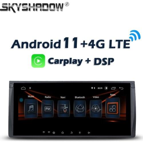 Carplay 10.25" DSP IPS Android 10.0 4G 128GB LTE Car DVD Player GPS map WIFI Bluetooth RDS Radio For BMW E39 X5 E53 Range Rover