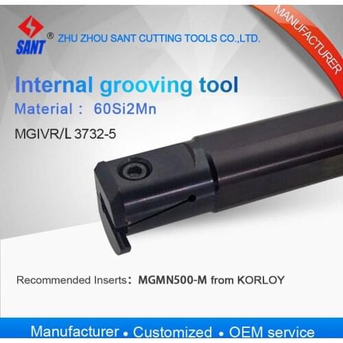 Zhuzhou sant Internal grooving and turning tool holder MGIVL3732-5/MGIVR3732-5 with insert MGMN500-M