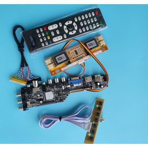 For M240HW01 1920x1080 HDMI-compatible USB VGA TV controller board driver kit LCD AV DVB-T DVB-T2 digital 4 CCFL panel remote