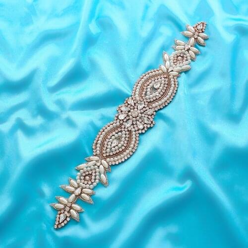 Crystal Beads Accessories Hot drilling Rhinestone Appliques For Wedding Belt Sew On Rhinestone Bridal DIY Appliques S114