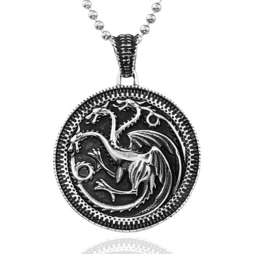 Personality pendant necklace Stark chain necklace vintage fashion men amulet jewelry