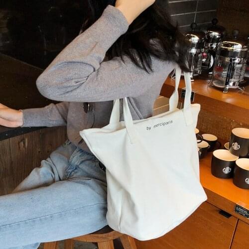 Korean Version Ins Female Canvas Bag Simple Canvas Bag Canvas Shoulder Bag Original Handbag