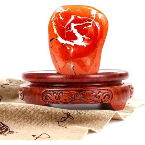 Red Rosewood Double Dragon Round Vase Base Aquarium Teapot Strange Stone Urn Flowerpot Buddha Furnishing Articles Root Carving