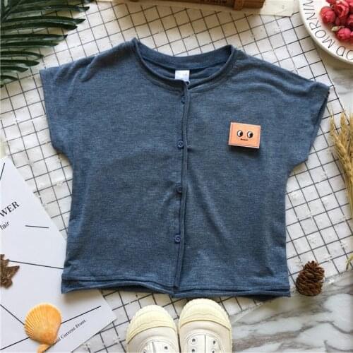 Tonytaobaby Summer Wear New Style Baby Little Snail Cardigan Pure Cotton Short-sleeved T-shirt