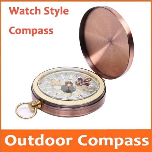 Copper Camp Present Compass Pocket Watch Style Advertising promotion Gift Foldable Luminous Outdoor compass for Children Student