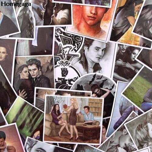 Homegaga 34Pcs/set Twilight Movies Stickers PVC Skateboard Stickers Decorative Refrigerator Luggage Stickers Album Decal D2558
