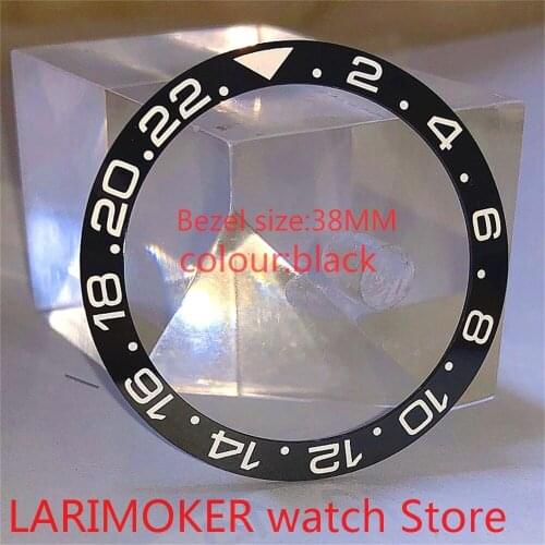 BLIGER brand new high-quality 38mm black rotating glass bezel, suitable for 40mm self-winding mens watches
