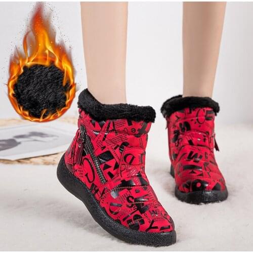 2021 Fashion Womens Boots Winter Shoes Comfort Warm Plush Snow Boots Platform Ankle Winter Boots For Woman Botas Plus Size 43