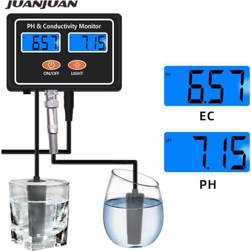 New Digital PH EC Conductivity Monitor Meter Tester Water Quality Real-time Continuous Monitoring for Fish Tank Aquarium 50%off