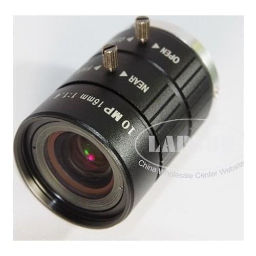 10MP 16mm Fixed Focus Manual IRIS CS Mount CCTV Lens or C Mount Lens for CCTV Camera / Industrial Microscope (AN1612-10MP)