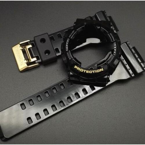 Watch Accessories For Casio G-SHOCK GD-100GB GA-110GB/140/120 High Quality Black Gold Strap Durable Solid Fashion Strap + Case