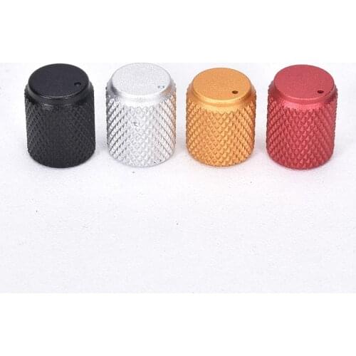 2 Pieces Aluminum Alloy Knob Cylindrical Knurled Audio System DIY Knobs, Diameter 12mm, Height 15mm (gold silver black red)