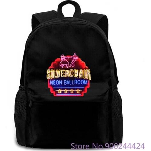 New SILVERCHAIR Neon Ballroom Rock Band Black to Brand Printed women men backpack laptop travel school adult student