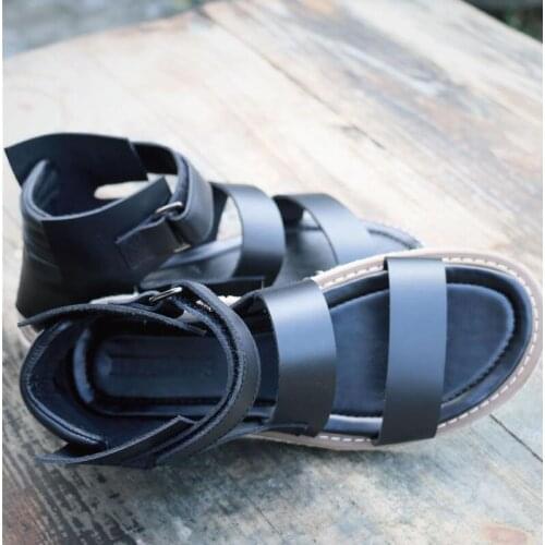 Black Summer Roman sandals mens fashion cool casual sandals the thick-soled platform beach shoes for male