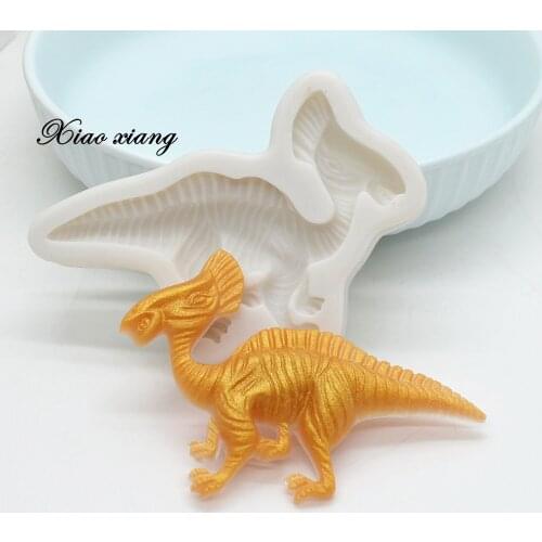 Silicone Molds For Baking 3D Dinosaur Chocolate Mold Baby Birthday Fondant Cake Decorating Tools Candy Clay Resin Moulds FM2070