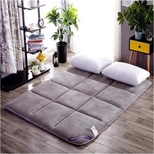 Folding Mattress Sleeping Bed Mat Non-slip Bedding Protection Pad Hotel Summer Soft Flannel Plus Material Floor Cushion Tatami