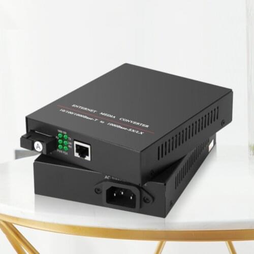TLT-TECH Gigabit Fiber Optical Media Converter 10/100/1000Mbps Single Mode Single Fiber SC Port