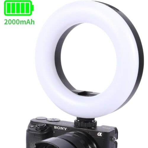 VIJIM VL64 2000mAh LED Ring Light 3200K-5600K Adjustable Selfie Lighting with Cold Shoe for Mic Vlog Live Youtube Video Lights