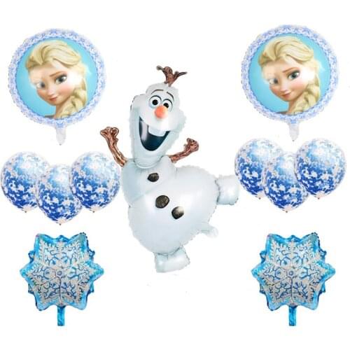 1 Set Frozen Elsa Olaf Aluminum Foil Balloon Birthday Party Decoration Helium Globos Cartoon Cute Snowman Baby Shower Kid Toy