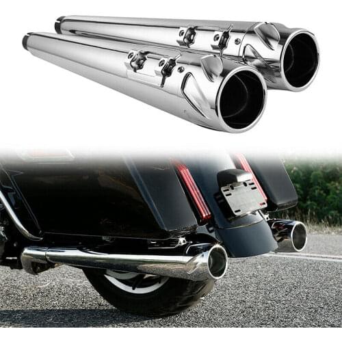 Motorcycle 4" Megaphone Slip-on Muffler Exhaust Pips For Harley Touring 1995-2016 black chrome