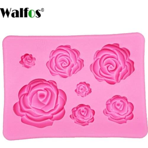 WALFOS Sugarcraft Rose Flower Silicone Mold Fondant Mold Cake Mold Cake Chocolate Mold Wedding Cake Decorating Tools